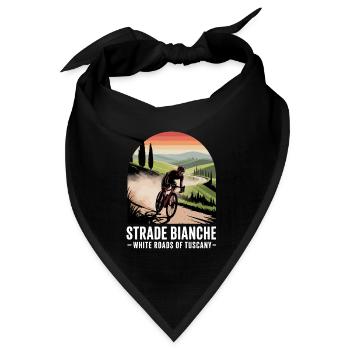 Strade Bianche Kunst Radfahren Toskana - Bandana Dreieckstuch - Schwarz - Vorne