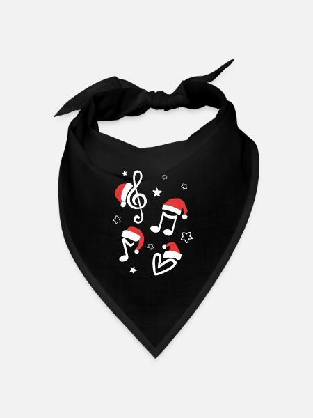Musikalische Weihnachten Musiknoten Musik - Bandana Dreieckstuch - Schwarz
