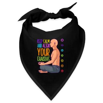 Ruhe bewahren - Chakren ausrichten - Bandana Dreieckstuch - Schwarz - Vorne
