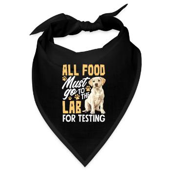 Labrador Hund Lustiges Schlafshirt Hunde Geschenk - Bandana Dreieckstuch - Schwarz - Vorne