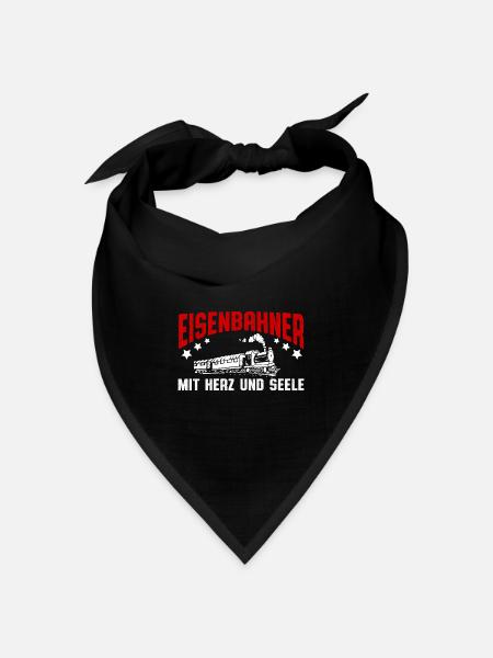 Eisenbahner mit Herz und Seele Modellbau - Bandana Dreieckstuch - Schwarz