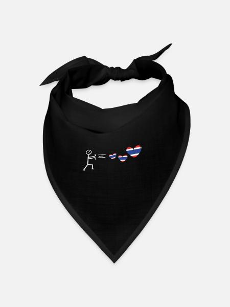 thailand thai love bangkok baht thailand flagge - Bandana Dreieckstuch - Schwarz