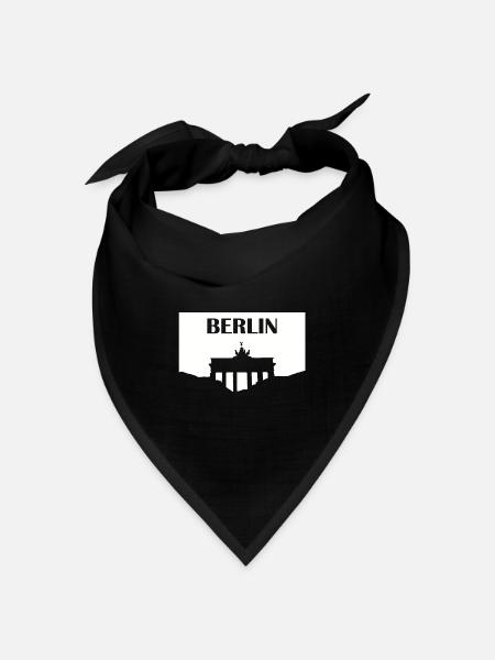 Berlin Brandenburger Tor weiß - Bandana Dreieckstuch - Schwarz