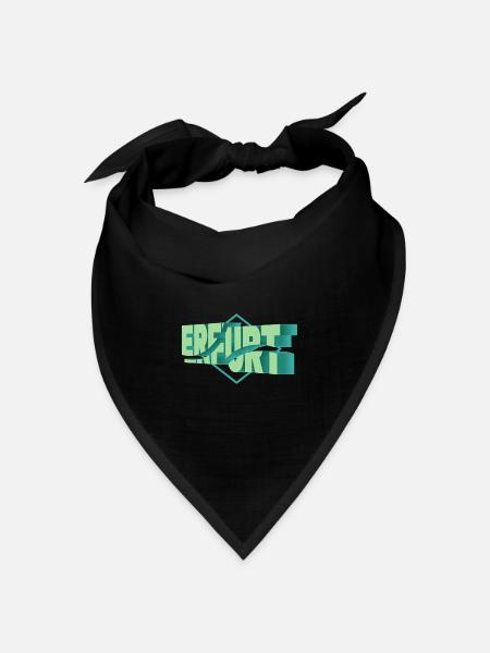 Erfurt Deutschland Stadt 3D Schrift Skyline - Bandana Dreieckstuch - Schwarz