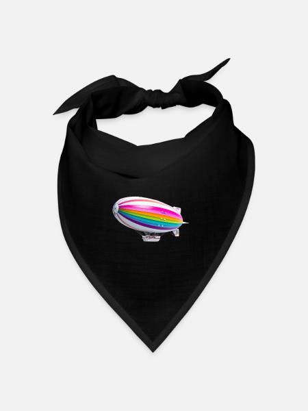 Regenbogen Zeppelin Druck - Bandana Dreieckstuch - Schwarz
