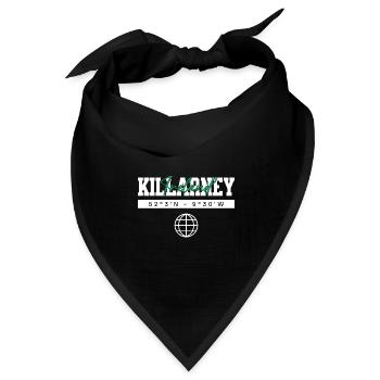 Killarney Irland Koordinaten Reise Souvenir - Bandana Dreieckstuch - Schwarz - Vorne