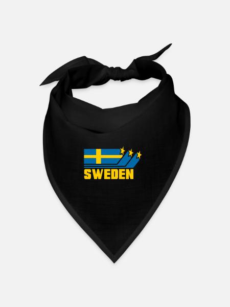 Schweden / Schwedische - Flagge / Geschenk - Bandana Dreieckstuch - Schwarz