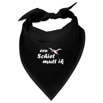 een Schiet mutt ik - plattdeutsch Spruch - Bandana Dreieckstuch - Schwarz - Vorne