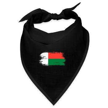 Madagaskar Flagge Fahne - Bandana Dreieckstuch - Schwarz - Vorne
