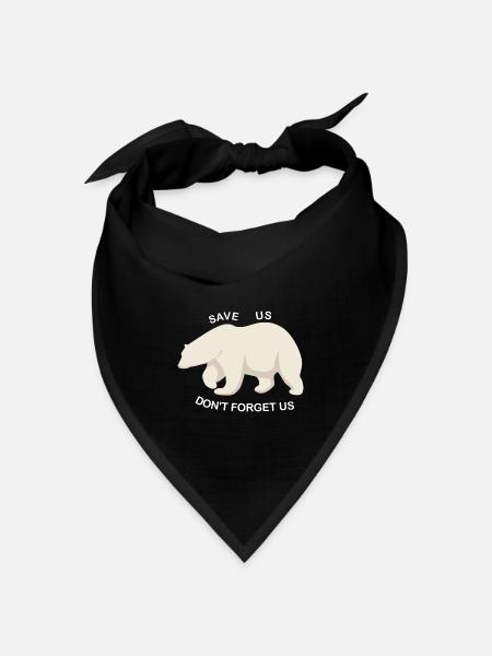 Eisbären retten - Bandana Dreieckstuch - Schwarz