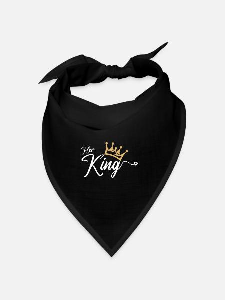Her King King Queen Pärchenoutfit - Bandana Dreieckstuch - Schwarz