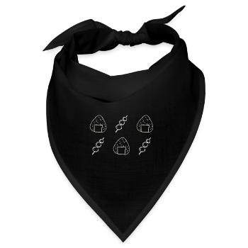 Onigiri und Dango - Reisbällchen - Snacks - Japan - Bandana Dreieckstuch - Schwarz - Vorne