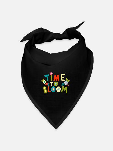 Time to bloom - Bandana Dreieckstuch - Schwarz