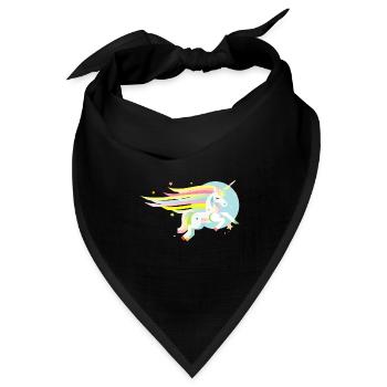 Zartes Einhorn in Pastell-Träumerisch & magisch - Bandana Dreieckstuch - Schwarz - Vorne