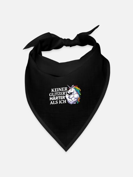 Härter als ich – Einhorn Kraftdesign - Bandana Dreieckstuch - Schwarz