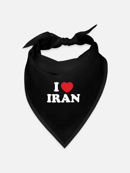 I Love Iran Heart Emblem - Bandana Dreieckstuch - Schwarz