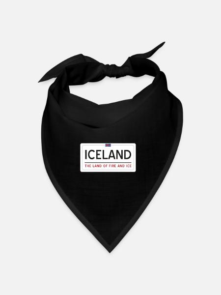 Island-Zeichen - Bandana Dreieckstuch - Schwarz