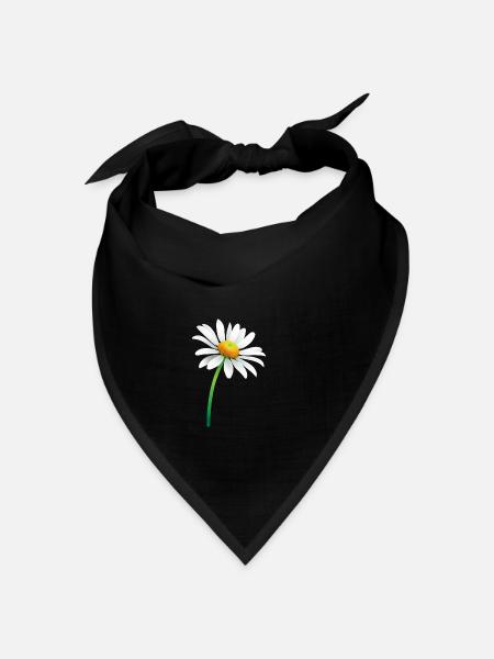 Gänseblümchen - Bandana Dreieckstuch - Schwarz