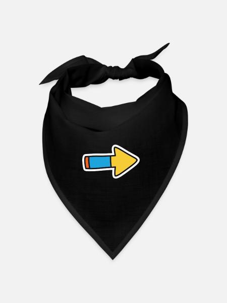 Comic Pfeil Richtung Rechts - Bandana Dreieckstuch - Schwarz