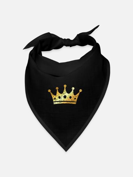 Krone (Goldgelb) - Bandana Dreieckstuch - Schwarz