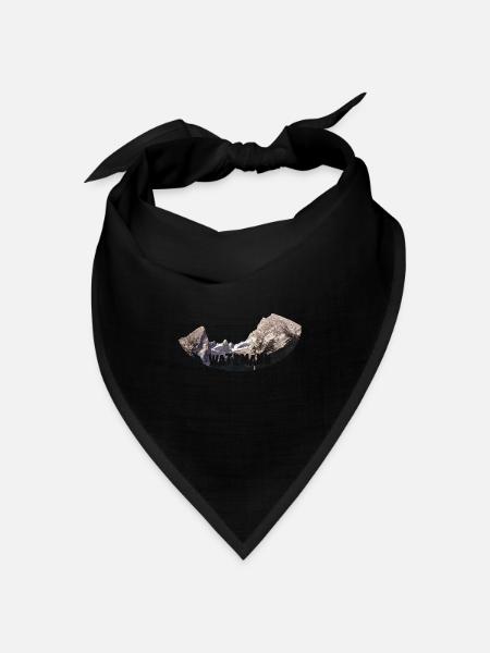 Watzmann mit Schrift - Bandana Dreieckstuch - Schwarz