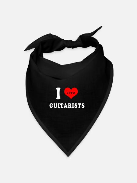 Ich liebe Gitarristen - Bandana Dreieckstuch - Schwarz