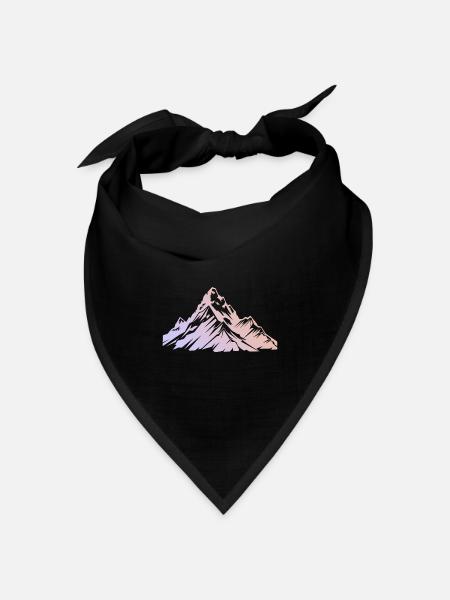 Alpen Berge Symbol - Bandana Dreieckstuch - Schwarz
