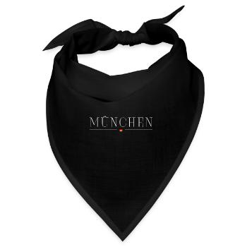 München, Deutschland Stil Design T-Shirt - Bandana Dreieckstuch - Schwarz - Vorne