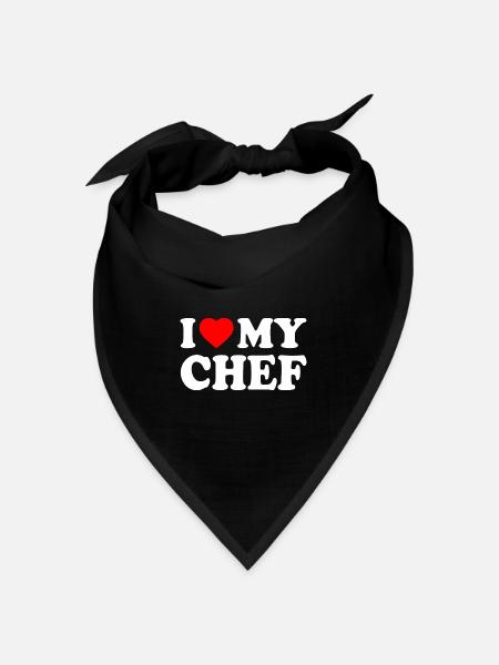 I love my chef - Bandana Dreieckstuch - Schwarz