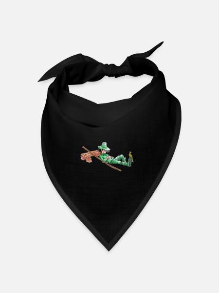 Ein Nickerchen für den grünen Wanderer "GreenVagrant" - Bandana Dreieckstuch - Schwarz