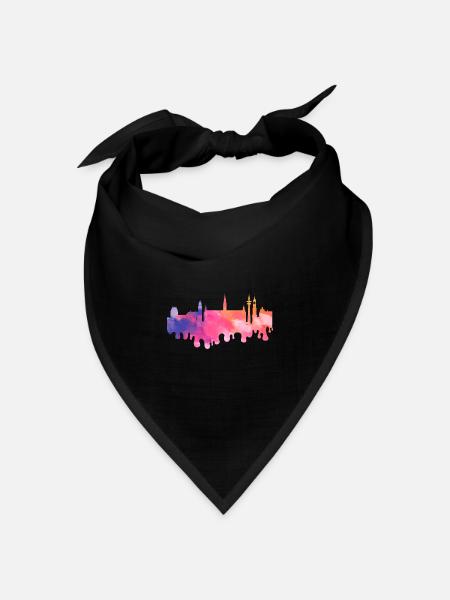 Hamburg Deutschland Stadt Skyline Splash Bunt - Bandana Dreieckstuch - Schwarz