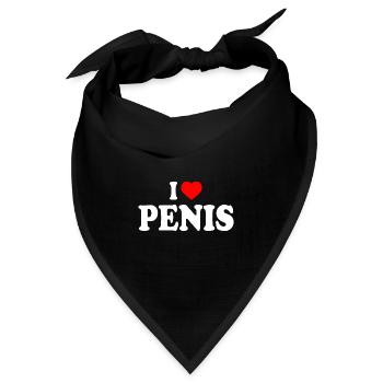 I love penis - Bandana Dreieckstuch - Schwarz - Vorne