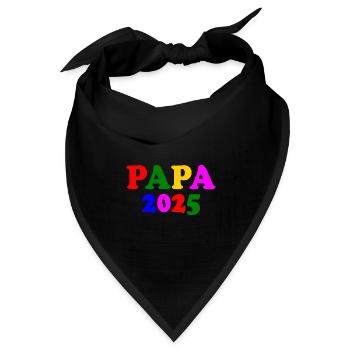 Papa 2025 - Bandana Dreieckstuch - Schwarz - Vorne