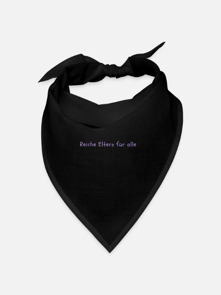 Reiche Eltern für alle - Bandana Dreieckstuch - Schwarz