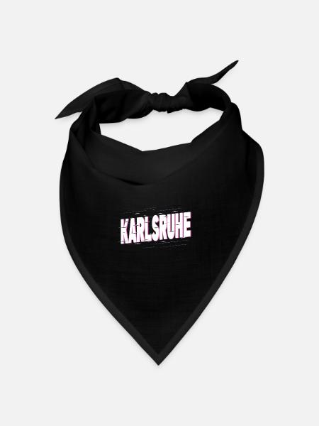 Karlsruhe Deutschland Stadt Schrift Heimat Liebe - Bandana Dreieckstuch - Schwarz