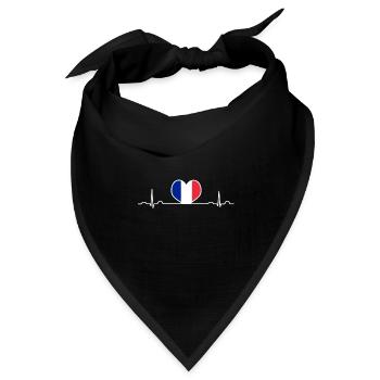 Frankreich - Bandana Dreieckstuch - Schwarz - Vorne