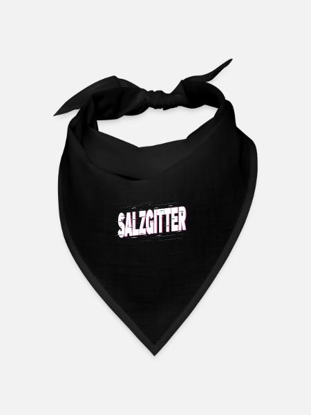Salzgitter Deutschland Stadt Schrift Heimat Liebe - Bandana Dreieckstuch - Schwarz