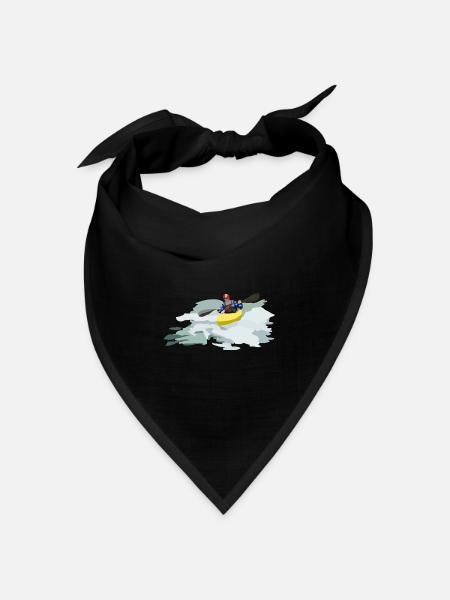 Kajakfahrer im Wildwasserwirbel - Bandana Dreieckstuch - Schwarz