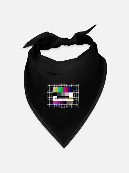 Testbild TV Fernsehen Standbild Retro Vintage - Bandana Dreieckstuch - Schwarz