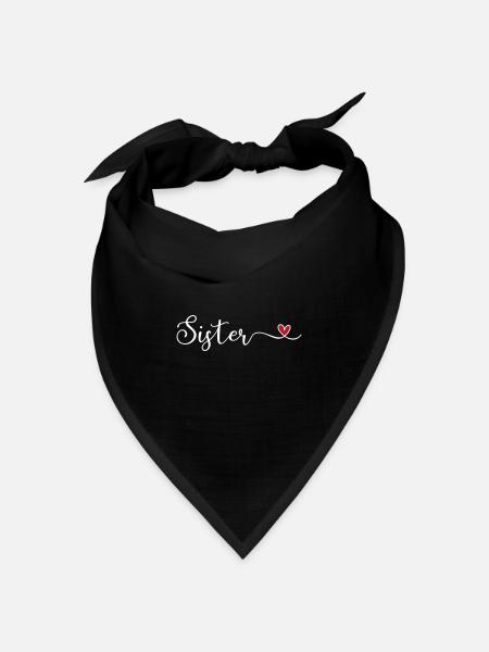 Schwester - Bandana Dreieckstuch - Schwarz