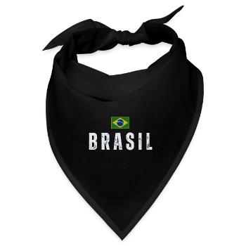 Ich liebe Brasilien, brasilianischen Stolz - Bandana Dreieckstuch - Schwarz - Vorne