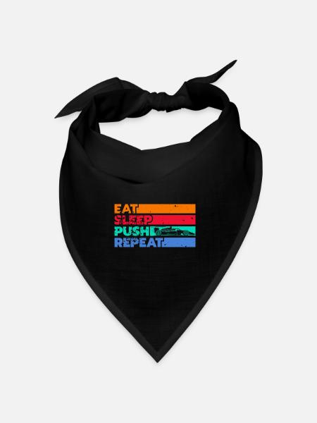 Essen, schlafen, pressen, wiederholen - Bandana Dreieckstuch - Schwarz