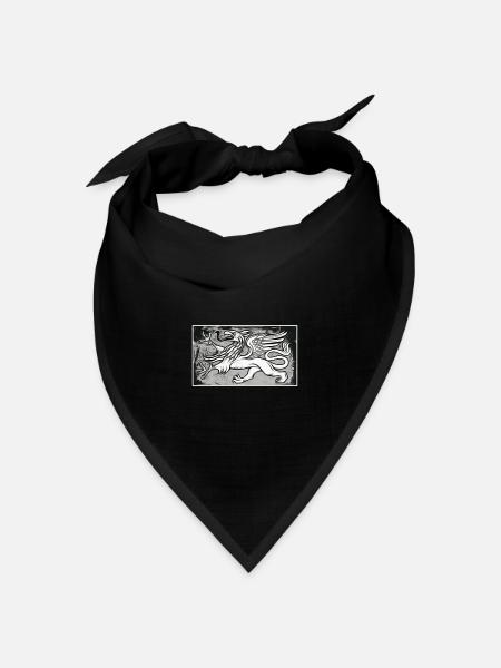 Ein Greif in grau - Bandana Dreieckstuch - Schwarz