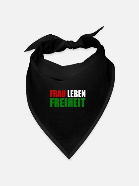 Frau leben freiheit - Bandana Dreieckstuch - Schwarz