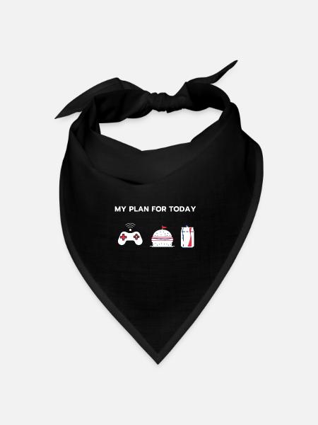 Mein Plan für heute: Gaming - Bandana Dreieckstuch - Schwarz