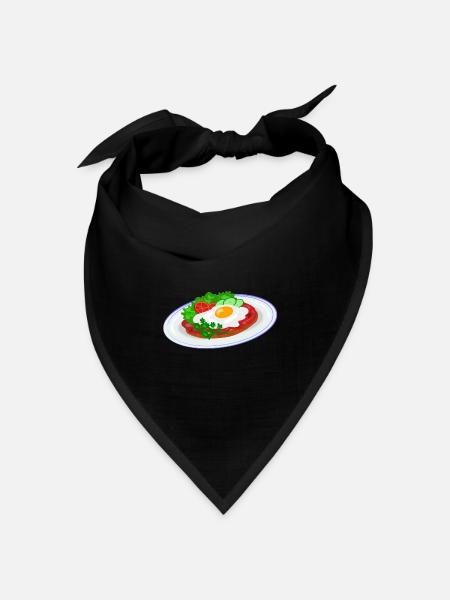 Traditionelles Englisches Frühstück - Bandana Dreieckstuch - Schwarz