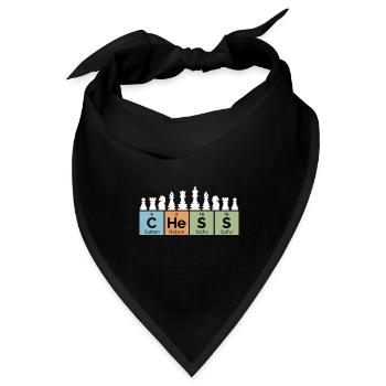 retro Schach Periodensystem coole Sprüche vintage - Bandana Dreieckstuch - Schwarz - Vorne