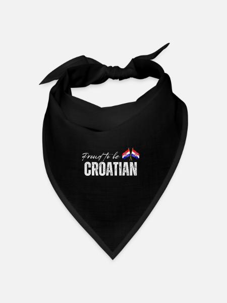 Kroatien stolz, ich liebe Kroatien - Bandana Dreieckstuch - Schwarz
