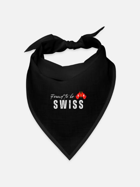 Stolzer Schweizer, ich liebe die Schweiz - Bandana Dreieckstuch - Schwarz