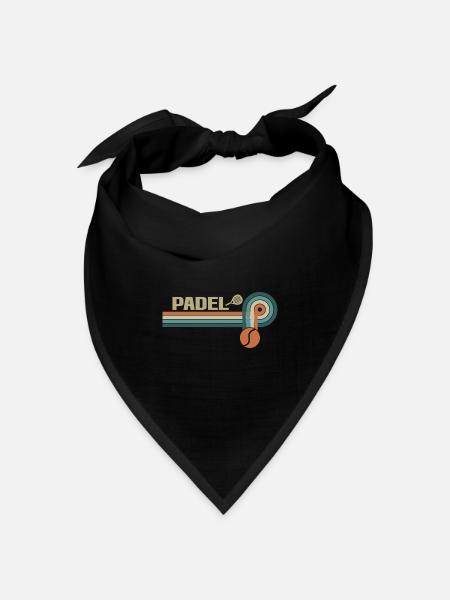 Retro Padel für Sportfans - Bandana Dreieckstuch - Schwarz